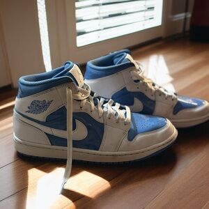 Air Jordan Jordan 1 Blue and White Sneakers